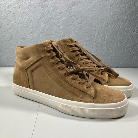 VINCE Fynn Beige High Top Sneaker Mens SIZE 8.5 - Picture 2 of 9